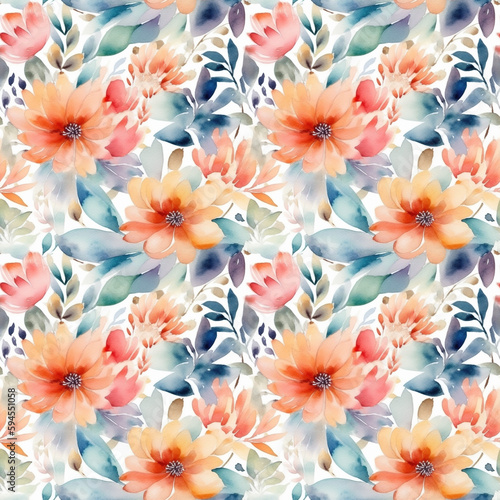 Tillable water painted flower pattern
