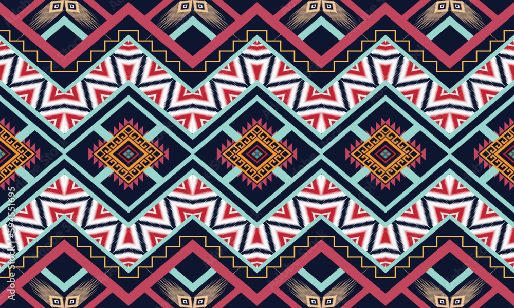 Geometric ethnic pattern vector background. seamless pattern traditional,Design for background, wallpaper, Batik, fabric, carpet, clothing, wrapping, and textile. Colorful ethnic pattern illustration Geometric ethnic pattern vector background. seamless pattern traditional,Design for background, wallpaper, Batik, fabric, carpet, clothing, wrapping, and textile. Colorful ethnic pattern illustration