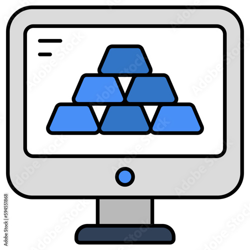 An editable design icon of ingots