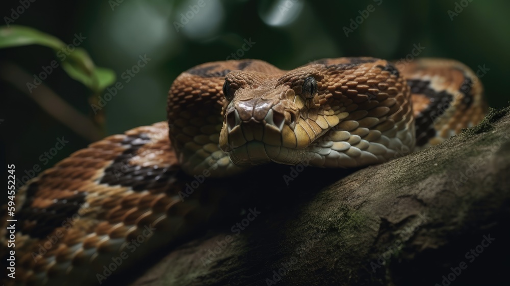 A Captivating Image of a Venomous Viper. Generative AI A Captivating Image of a Venomous Viper. Generative AI
