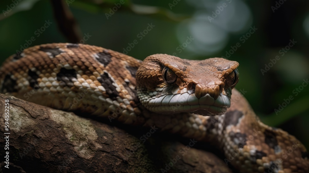 A Captivating Image of a Venomous Viper. Generative AI A Captivating Image of a Venomous Viper. Generative AI