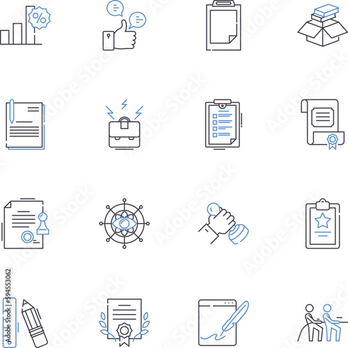 Prosperity line icons collection. Abundance, Wealth, Fortune, Success, Growth, Plenty, Riches vector and linear illustration. Flourishing,Affluence,Opulence outline signs set