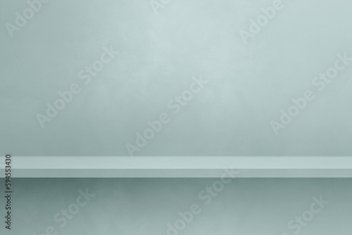Wallpaper Mural Empty shelf on a light blue concrete wall. Background template. Horizontal mockup Torontodigital.ca