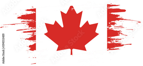 Creative hand-drawn brush stroke flag of CANADA country vector illustration