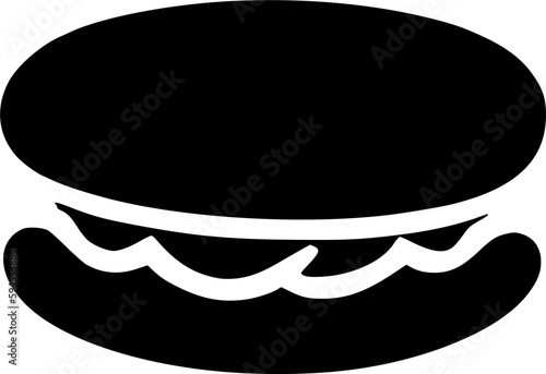 black individual macaroon icon. simple modern sweet flat design pictogram, clipart vector illustration for app logo web banner button ui ux interface elements isolate on white background