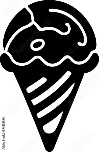 black individual ice cream line icon. simple tasty sweet flat design pictogram, clipart vector illustration for ad app logo web banner button ui ux interface elements isolate on white background