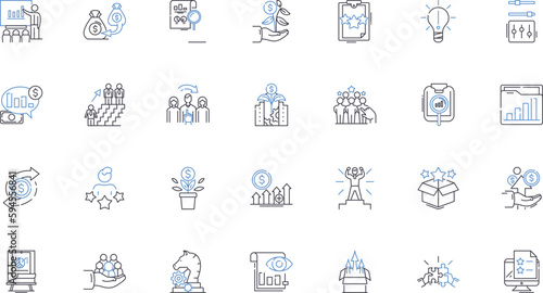 Impactfulness line icons collection. Significance, Effectiveness, Powerfulness, Importance, Consistency, Memorability, Longevity vector and linear illustration. Influence,Relevance,Impression outline