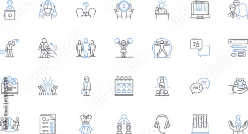 Programmes and modules line icons collection. Curriculum, Syllabus, Elective, Core, Requirements, Courses, Classes vector and linear illustration. Seminars,Workshops,Practical outline signs set