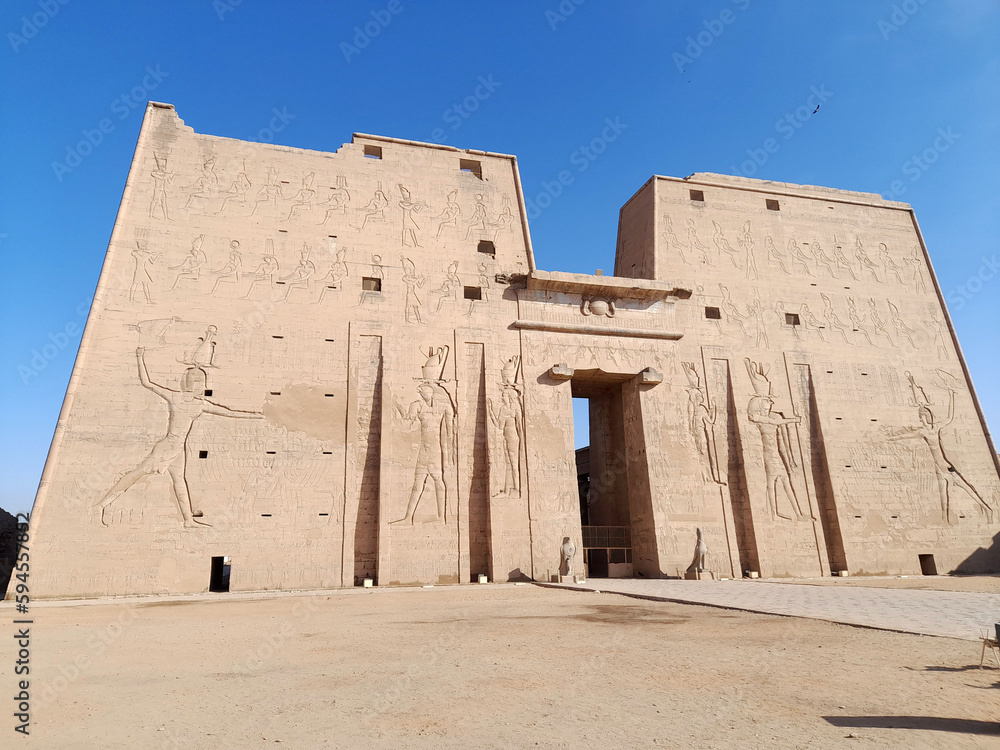 Entrance Temple of Horus - Edfu - Egypt
Pylon - Hieroglyphs - Egyptian Civilization Entrance Temple of Horus - Edfu - Egypt
Pylon - Hieroglyphs - Egyptian Civilization
