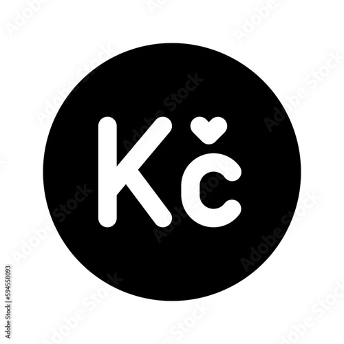 czech koruna glyph icon