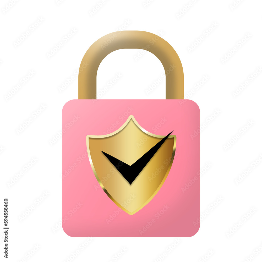 pink lock silver shield and correct mark security pink lock silver shield and correct mark security
