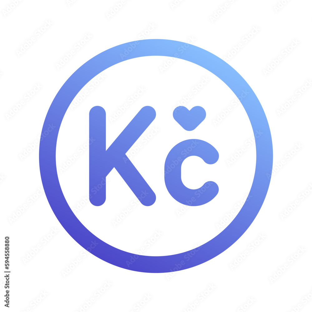 czech koruna gradient icon czech koruna gradient icon