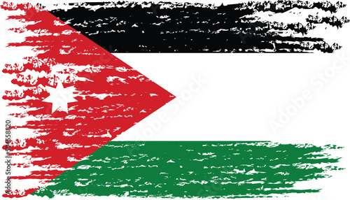 Brush stroke flag of JORDAN
