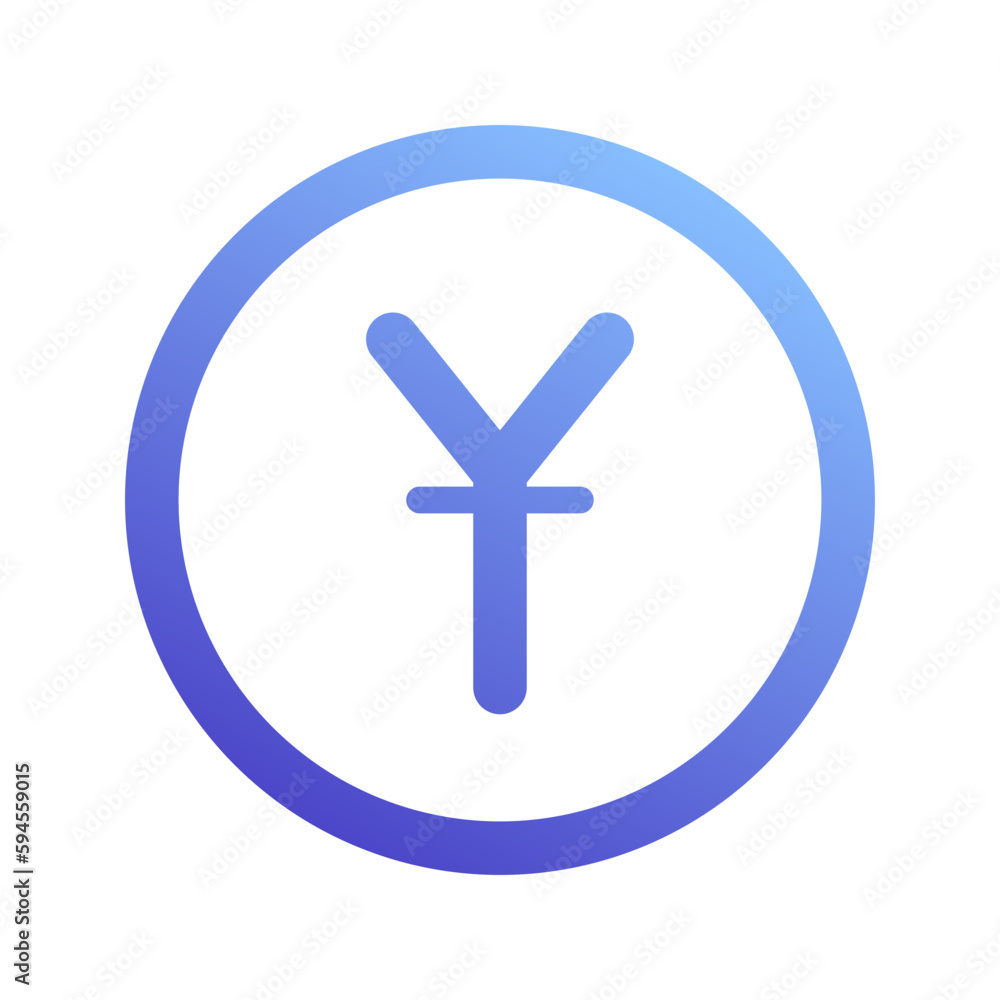 Obraz premium yen gradient icon