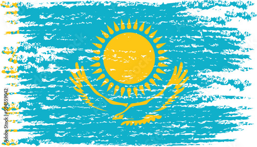 Brush stroke flag of KAZAKHSTAN
