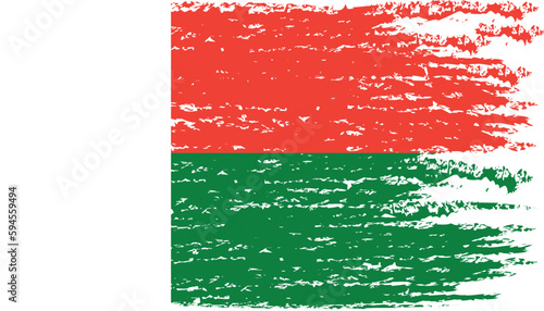 Brush stroke flag of MADAGASCAR