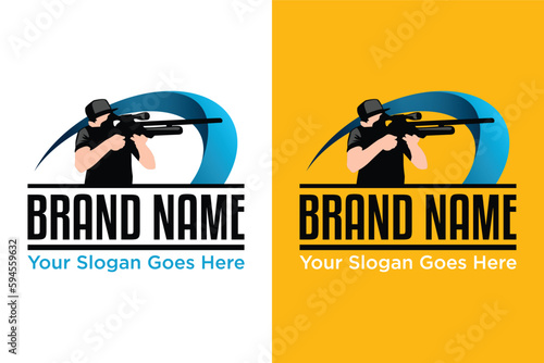 modern Hunter shooting sport illustration logo design
