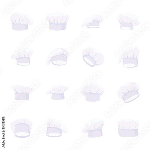 Trendy Collection of Chef Hats Flat Vectors