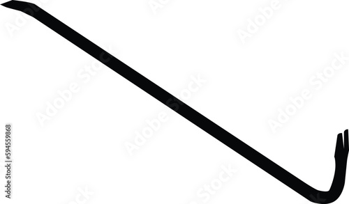 Crowbar icon on white background. Breaking burglar sign. Carpentry construction symbol. Pinch bar icon. flat style.