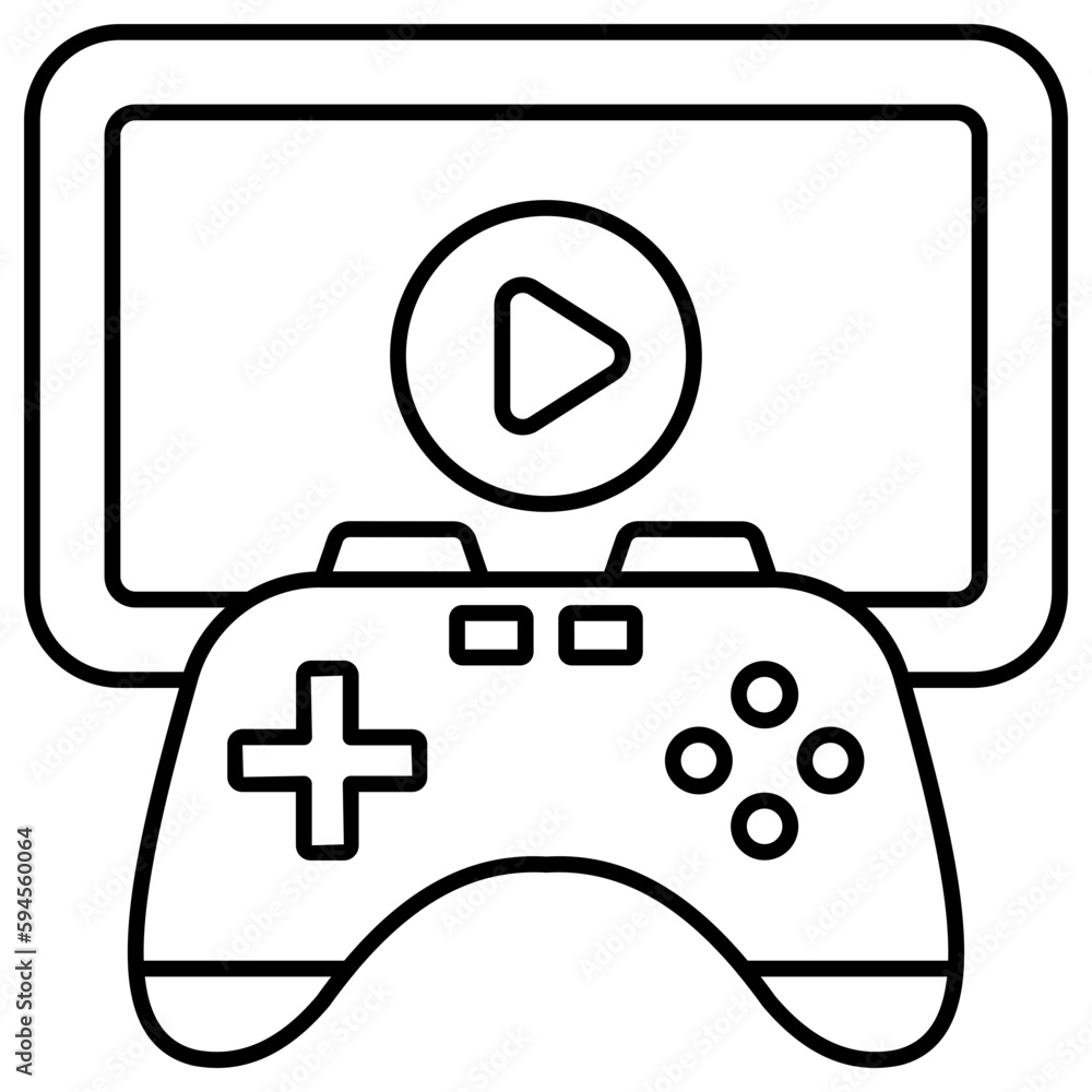 A flat design, icon of mobile video game A flat design, icon of mobile video game