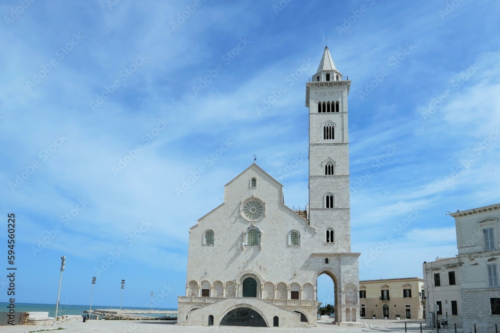 ITALY TRANI APRIL 20 2023 AN EXTERNAL VIEW OF THE CATHEDRAL