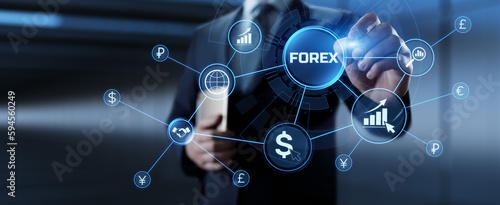 Forex currencies exchange stock market trading investment concept on screen.