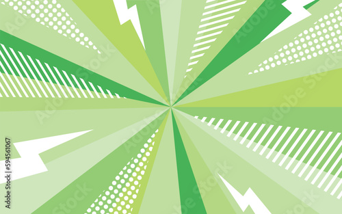 サンバースト　緑　パターン　雷