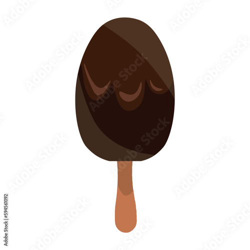 Sweet chocolate ice-cream on white background