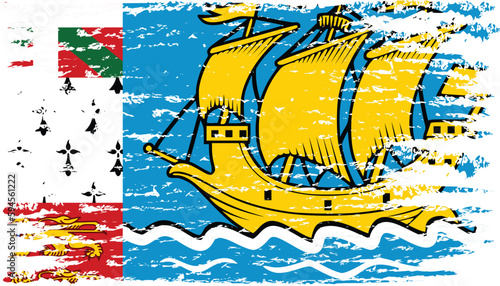 Brushstroke flag of SAINT PIERRE AND MIQUELON