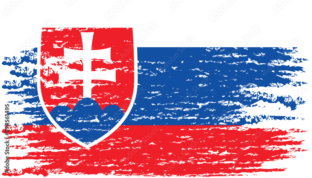 Brushstroke flag of SLOVAKIA