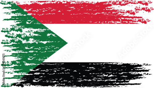 Brushstroke flag of SUDAN