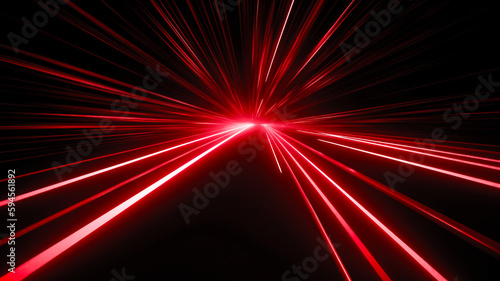 Fire red plazma motion lines. Car light trail effect illustration. Abstract laser beams. generative AI.