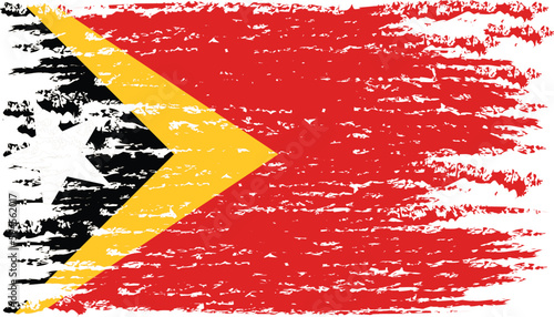 Brushstroke flag of TIMOR LESTE  EAST TIMOR 