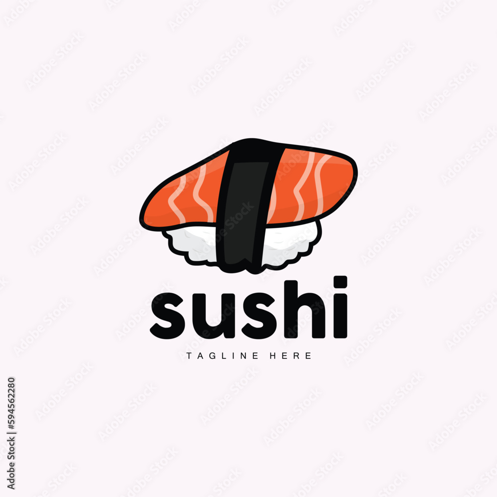 Sushi Logo, Japanese Fast Food Design, Vector Icon Template Symbol Sushi Logo, Japanese Fast Food Design, Vector Icon Template Symbol