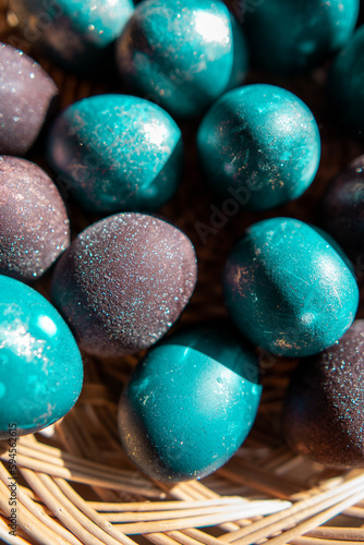 basket of eggs, easter