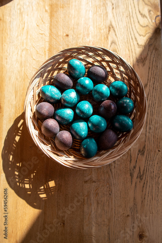 basket of eggs, easter