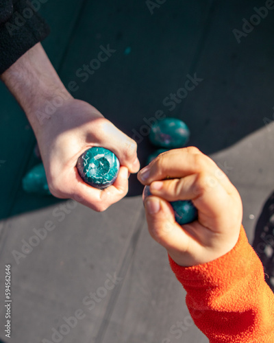 hand holding egg, easter