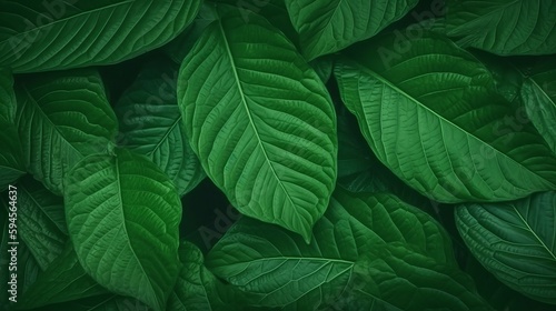 Green leaves background. Generative AI