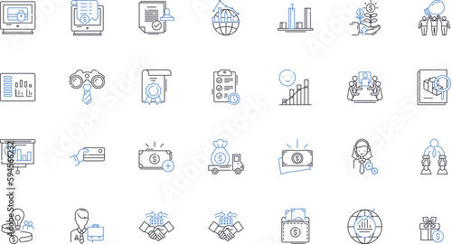 Investment savings line icons collection. Compound, Diversify, Return, Risk, Capital, Growth, Portfolio vector and linear illustration. Dividend,Asset,Inflation outline signs set