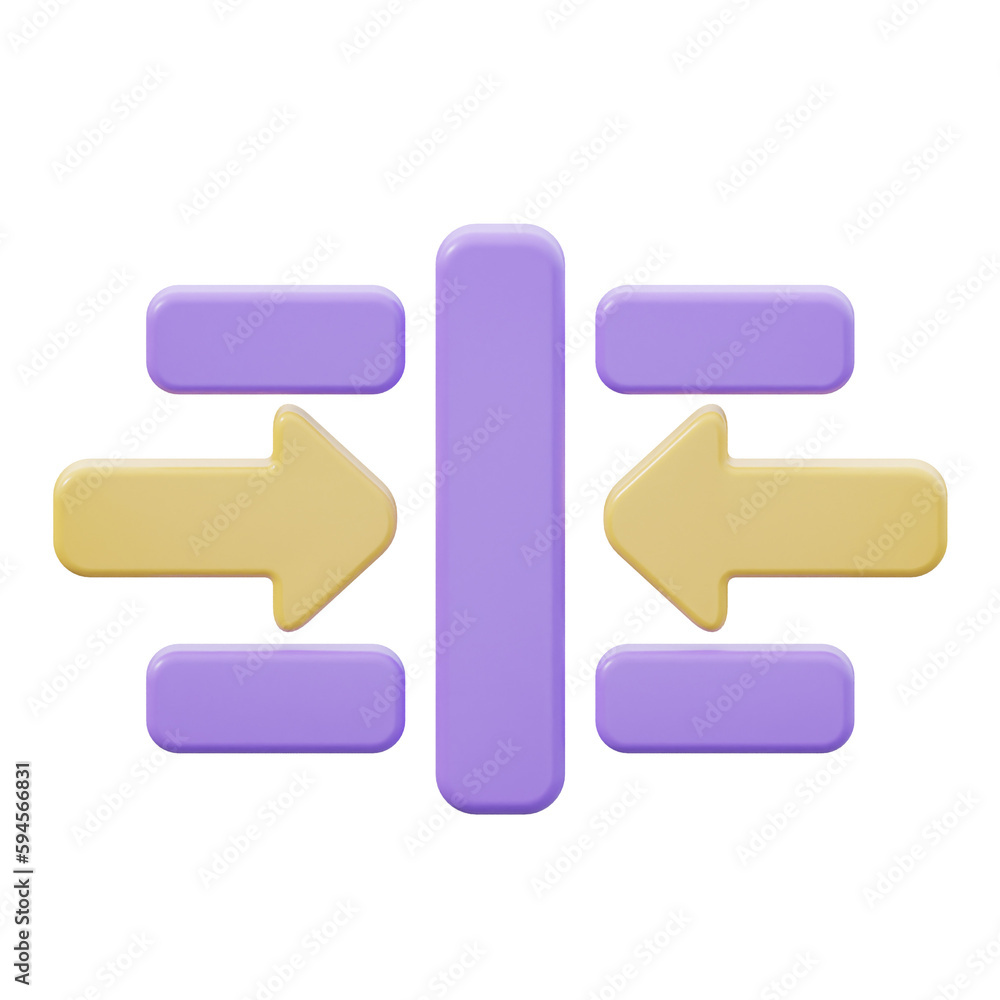 3D Align Center Illustration 3D Align Center Illustration