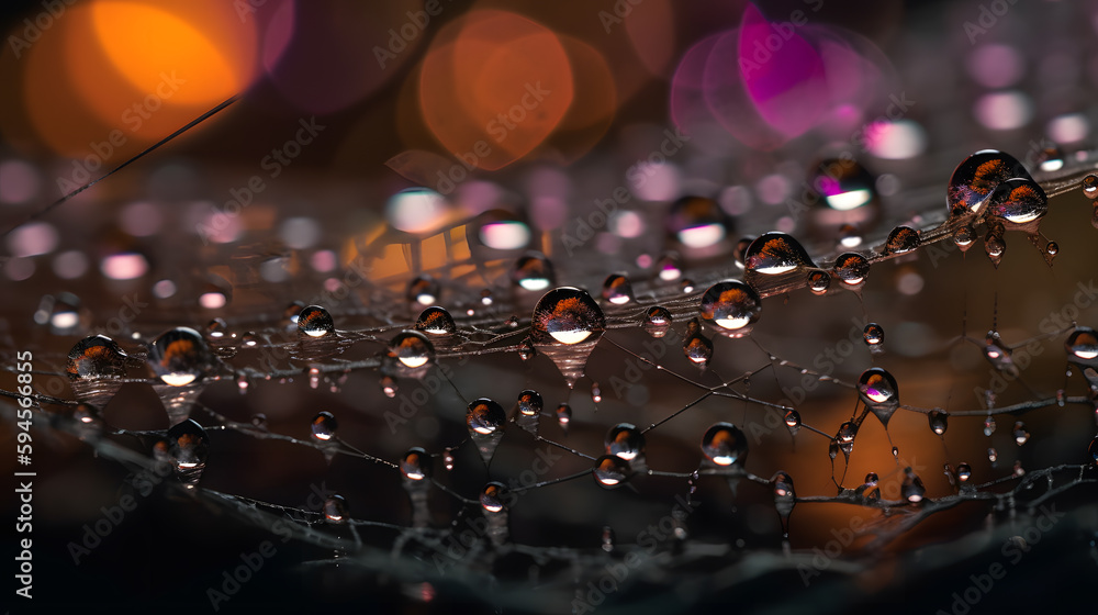 spider web with dew drops spider web with dew drops