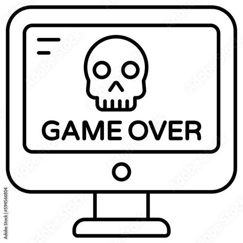 A flat design, icon of game over