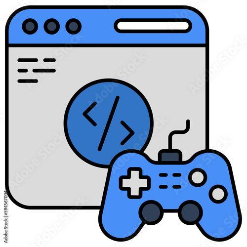 Game development icon, editable vector 