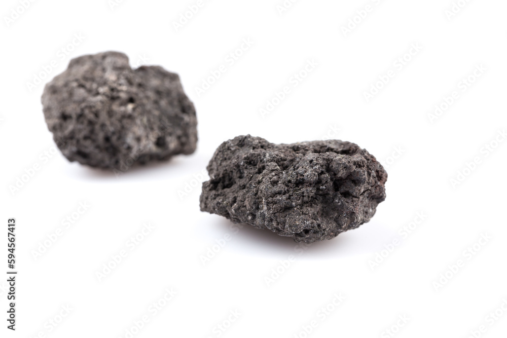 Volcanic stones on a white background Volcanic stones on a white background