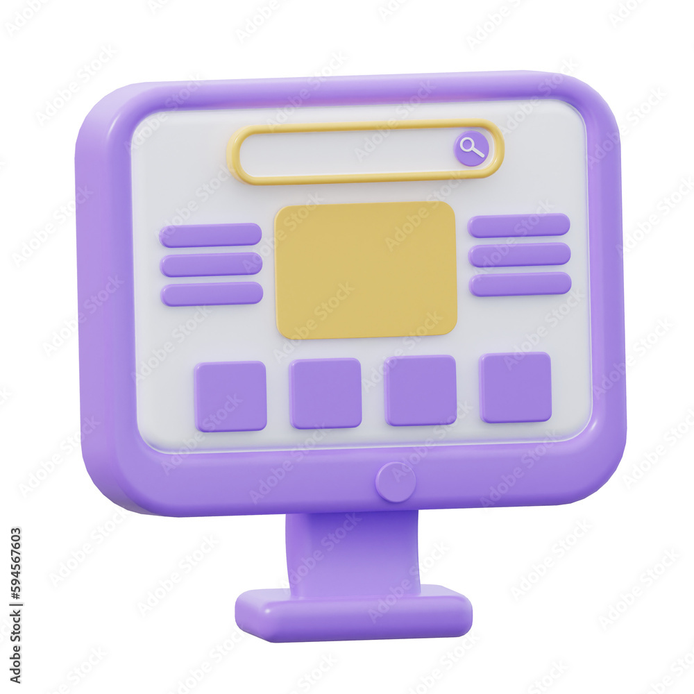 3D Desktop UI Illustration 3D Desktop UI Illustration