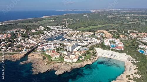 Plage de Son Xoriguer et de Cala en Bosc près du Phare du Cap d'Artrutx à Minorque, îles baléares, Espagne