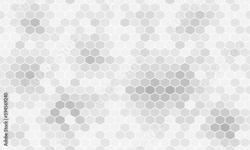Grey honeycomb from hexagon shapes seamless pattern. Vector Repeating Background.