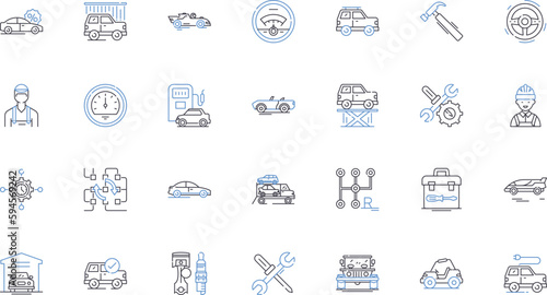 Car care line icons collection. Waxing, Polishing, Detailing, Cleaning, Maintenance, Oilchange, Servicing vector and linear illustration. Tirecare,Alignment,Paintprotection outline signs set