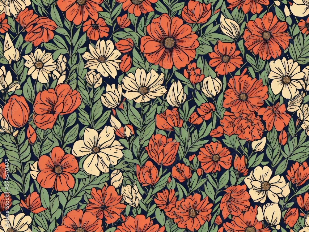 seamless pattern with flowers