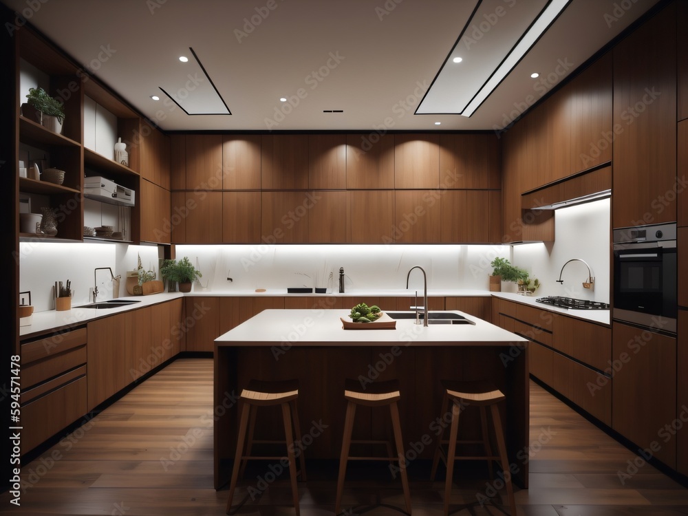 Fototapeta premium modern kitchen in house